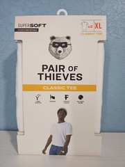 Pair of Thieves Men’s Classic White Tee 2pk Super Soft Sz XL Tagless No Chafe