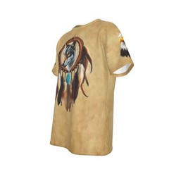 Native American Indian Wolf T-shirt/Dreamcatcher/Men/Women, Front & Back Image.