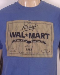 vintage 90s single stitch Wal Mart T-Shirt Always Textured Logo Print SZ L