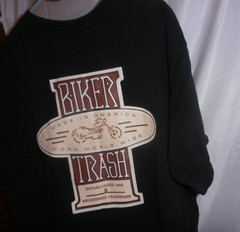 Vintage Biker Trash Made In America Worn World Wide Black T-Shirt XL