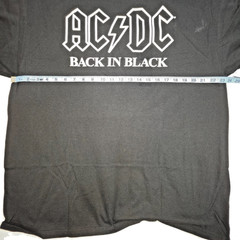 ACDC Back In Black Logo Graphic T-shirt Men Black Short Sleeve Music Size XL
