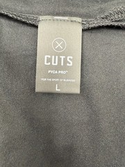CUTS Clothing Split-Hem Crewneck T-Shirt Mens Large Black Pyca Pro NWOT