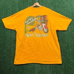 VTG Harley-Davidson T-Shirt Mens XL Yellow New Orleans Bourbon St Louisiana Y2K