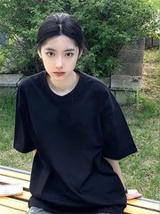 Unisex Heavyweight Pure Cotton Shirt Summer Loose Fit Breathable Casual Tee Gift