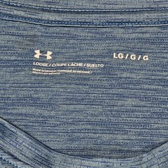 Under Armour T Shirt Men L Blue Loose Polyester Spandex Activewear