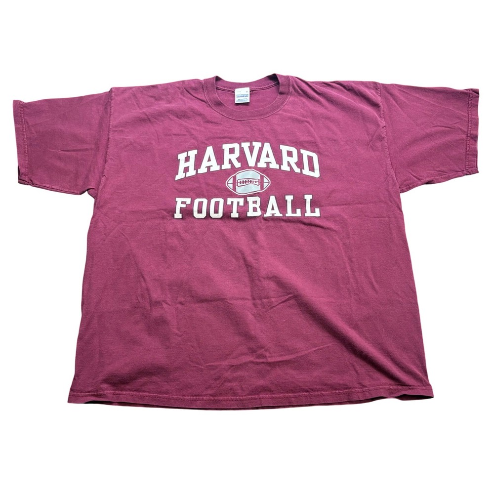 Vintage Harvard Football Shirt Mens 3XL Maroon Perrin Pro Weight T-Shirt Crimson