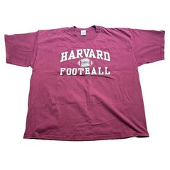 Vintage Harvard Football Shirt Mens 3XL Maroon Perrin Pro Weight T-Shirt Crimson