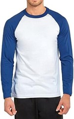 TOP PRO Men’s Full Length Sleeve Raglan Cotton Baseball T Shirt (S / RB/WHT)
