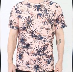 Ted Baker Men’s Yorkii Tropical Tee Shirt Size 2 Short Sleeve Salmon Pull-On