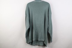 Vtg 90s Mens XL Thrashed Thermal Ribbed Knit Long Sleeve Henley T-Shirt Green