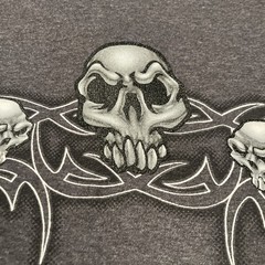 VTG JNCO Jeans T-Shirt Men’s L Gray Skull & Tribal Wrap Around 90s Y2K USA