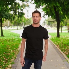36 PK of Mens Cotton Crew Neck Short Sleeve T-Shirts Mix Colors Black(Medium)