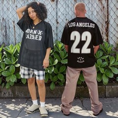 Born X Raised Los Angeles Football Mesh Jersey Black XL Brand New Deadstock