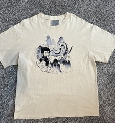 Dragon Ball Z Lace Valley Shirt Cream Beige Size M/L Rare Fan Art