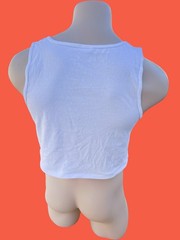 Tom Of Finland art BOTTOM custom embroidery mens white cotton Crop tank top