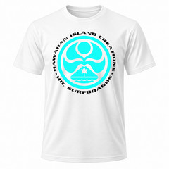 HIC Hawaiian Island Creations Surfing Men’s White Graphic T Shirt Fr