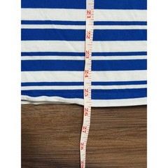 J.Lindeberg Charles Plain Stripe Crewneck T-Shirt Mens Blue White “SMILE” Sz M