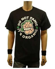 Weed Marijuana Pot DO NOT PANIC IT’S ORGANIC Printed Graphic T-Shirts Urban Tee