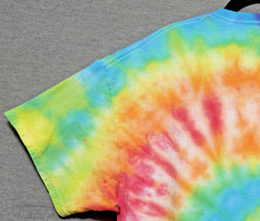 Handmade Tie Dye Rainbow Spiral Pattern Tee Shirt XL 22×28 Cotton Gildan