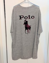 Polo Ralph Lauren Big Pony T Shirt Mens Size 3XLT Tall Gray Buffalo Plaid Logo