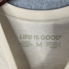Life Is Good T Shirt M American Flag Mountain Graphic Print Stretch New NWT