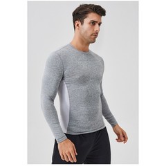 Men’s Autumn Fitness Long Sleeve Clothes Outdoor High Stretch Form Fitting Top