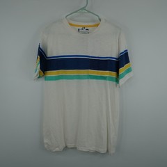 Denim & Flower Pocket T-Shirt Mens Medium White Striped Short Sleeve NWT