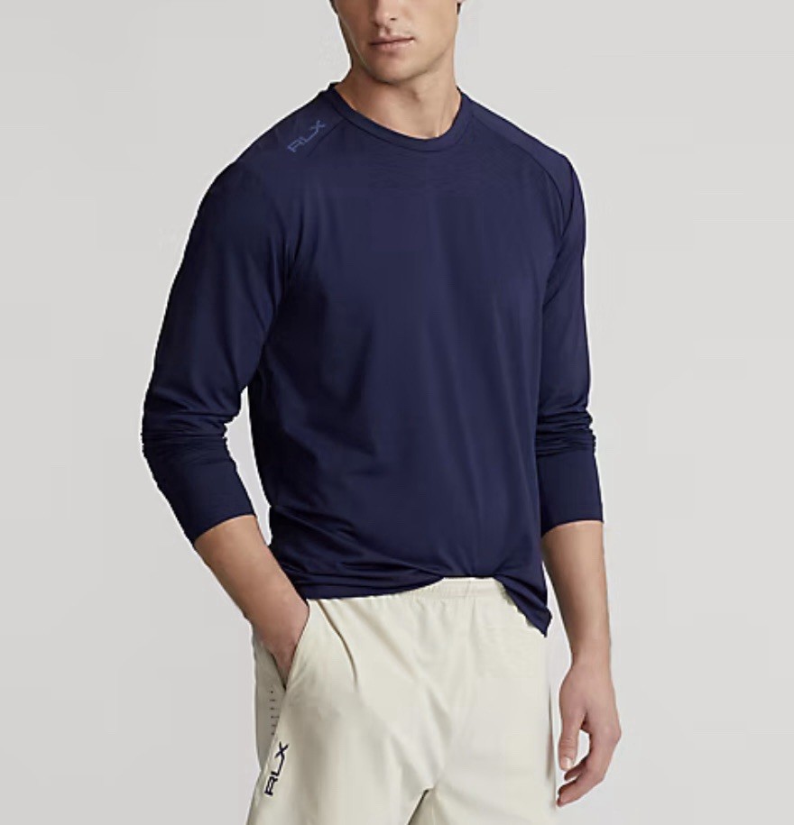 NWT $128 RLX Ralph Lauren Classic Fit Mesh Long-Sleeve T-Shirt Navy Men’s XL