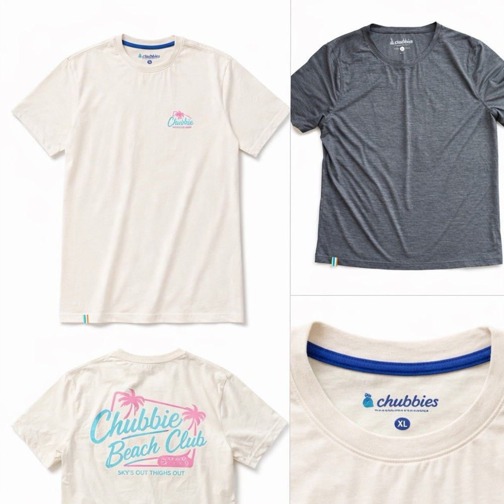 Chubbies T Shirt Lot Men Xl Short Sleeve Casual Graphic Tee Performance Lot Of 2