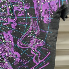 VTG 93 Liquid Blue Disneyland XXL Constellation Astrology Glow Shirt USA NWT AOP