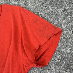 Vintage Stedman Shirt Mens Large Red Blank Distressed Tee USA Casual Workwear