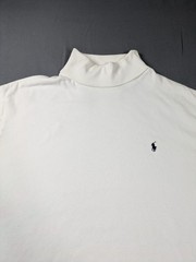 Vintage Polo Ralph Lauren Shirt Mens XL White Turtleneck Long Sleeve Made USA