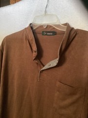 Mens Button Stand Neck Short Sleeve Shirts Pullover Pocket Soft Clothing
