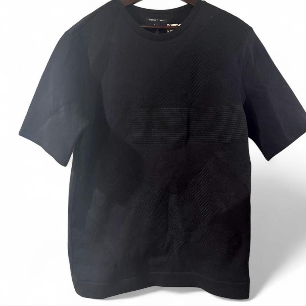 Brand New Helmut Lang Men’s Black Oversize Embroidered Tee Size Medium MSRP $310