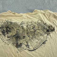 Y2K Ecko Unltd Beige Graphic Print T-Shirt 2XL 100% Cotton Mens Casual Wear 4135