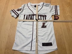 Colosseum Lafayette Leopards Baseball Jersey White Maroon Men’s Small NWT FreeSH