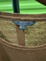John Varvatos Men’s XL Solid Brown Linen Knit Crew Neck Short Sleeve T-Shirt