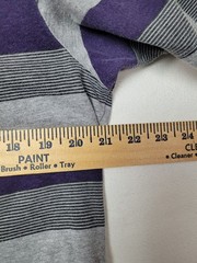 Zoo York T-Shirt Mens Large Purple Gray Striped V-Neck Cotton Poly Blend casual