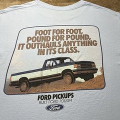 Ford F150 OBS Built Ford Tough Slogan T Shirt Mens Large Blue Truck Graphic Tee