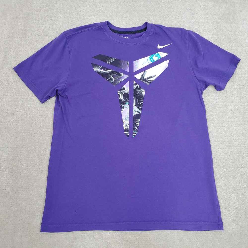 Kobe Bryant Shirt Mens Medium Purple Nike Dri Fit Basketball Short Sleeve Mamba*