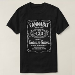 Cannabis 420 High Times Indica Sativa Smoke Weed 100% Cotton XXX-Large T-shirt