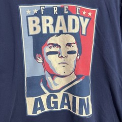 Free Tom Brady Again Football Blue Red White Short Sleeve T-Shirt Mens Large