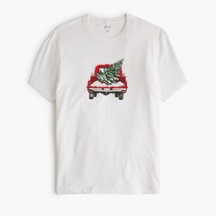 J.Crew Holiday tree and truck graphic tee Men’s Size M NWT Christmas Festive