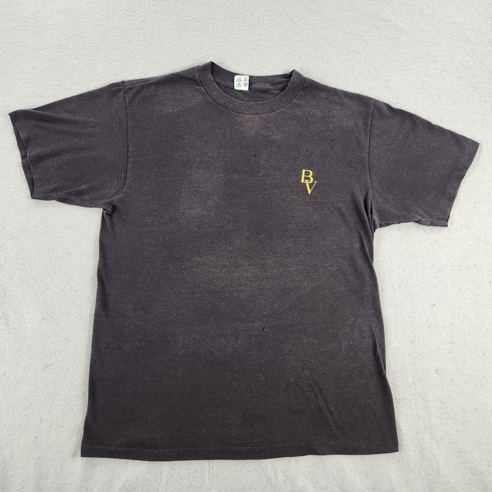 Vintage Black Velvet Shirt Mens XL Black Promo Distressed Tee Champion 90s USA