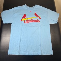 Majestic St Louis Cardinals Albert Pujols 5 MLB T-Shirt Light Blue Mens XL K3