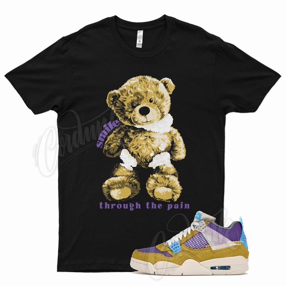 Black SMILE Shirt for Union x J1 4 SP Desert Moss Turquoise Blue Dark Iris