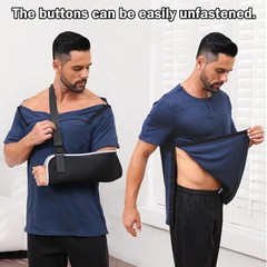 Men’s Post Shoulder Surgery Recovery Shirt Tear Away Short Sleeve Rotator Cuf…