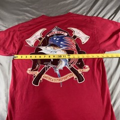 Guy Harvey BlueWater Firefighter Fire Department Swordfish Pocket T Shirt Size M