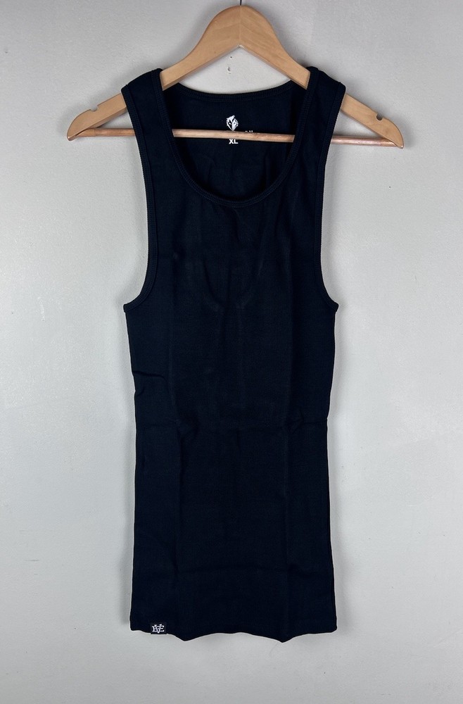 Ekko Beater Men’s Solid Ribbed Comfort Core Beater Tank Top Black Size Size XL