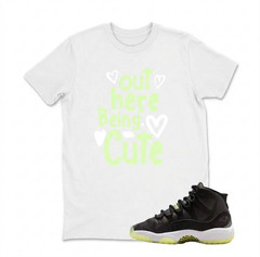 Out Here Being Cute Shirt to Match for JD 11 Inner Beast, BLACK/WHITE